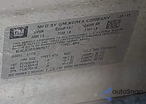 2014 Buick Encore Leather z USA, uszkodzony, nr VIN KL4CJCSB2EB629517